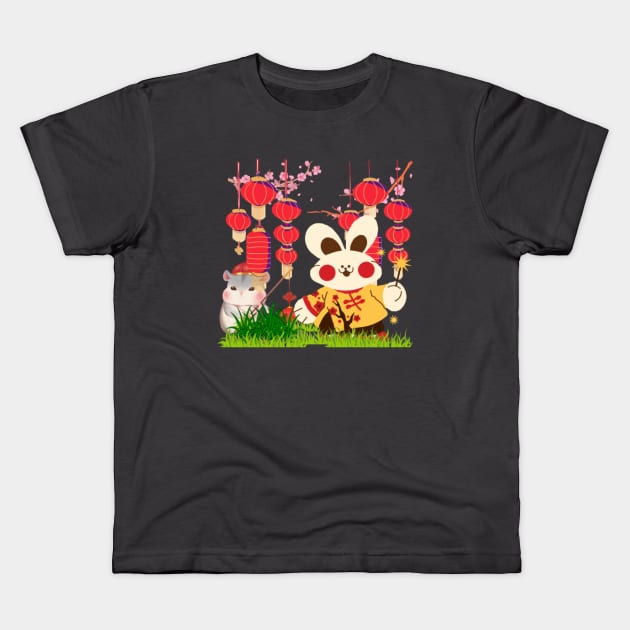 Chinese new year Kids T-Shirt by Lindesign77 